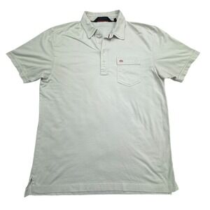 Travis Mathew Polo Shirt Mens Large Beige Golf Performance Short Sleeve Popover